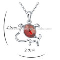 Naughty Dog Necklace Colar Cristal Colar de corrente de prata para meninas